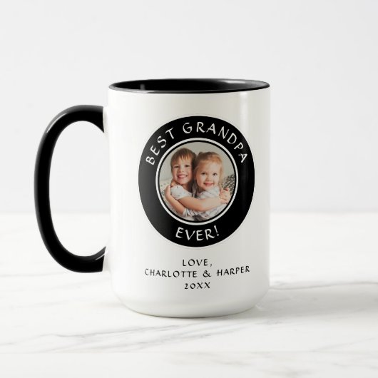 Beste Opa je kundenspezifisches Foto Moderner Spaß Tasse (Links)