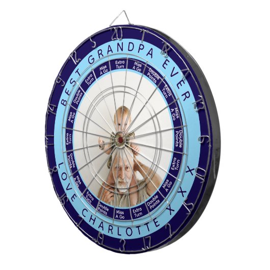 Beste Opa je | Marineblau Dartscheibe (Vorderseite rechts)