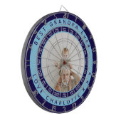 Beste Opa je | Marineblau Dartscheibe (Vorderseite Links)