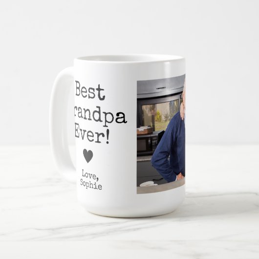 Beste Opa je mit Bild | Benutzerdefinierter Textbe Kaffeetasse (Vorderseite Links)