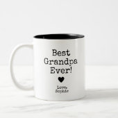 Beste Opa je mit Bild | Benutzerdefinierter Textbe Zweifarbige Tasse (Links)