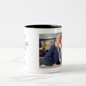 Beste Opa je mit Bild | Benutzerdefinierter Textbe Zweifarbige Tasse (Mittel)