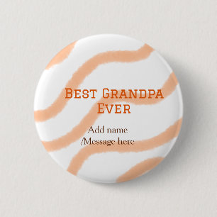 Beste Opa je orangefarbene Streifen Spirale Name t Button