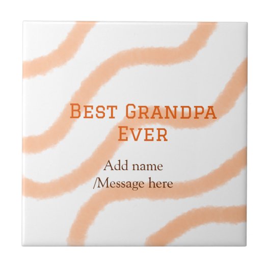 Beste Opa je orangefarbene Streifen Spirale Name t Fliese (Vorderseite)