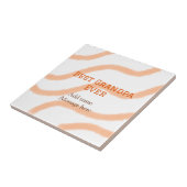 Beste Opa je orangefarbene Streifen Spirale Name t Fliese (Seite)