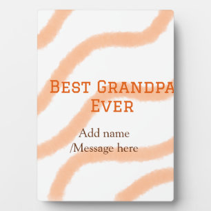 Beste Opa je orangefarbene Streifen Spirale Name t Fotoplatte