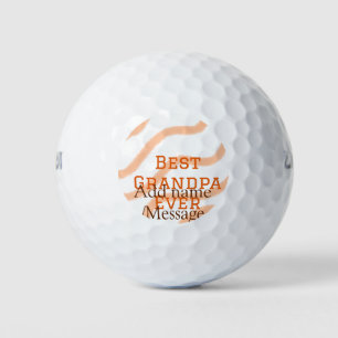 Beste Opa je orangefarbene Streifen Spirale Name t Golfball