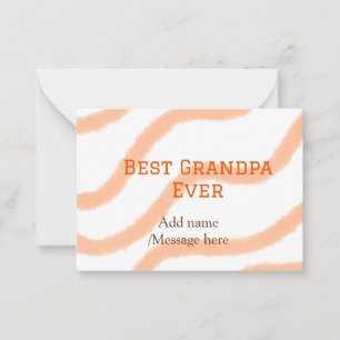 Beste Opa je orangefarbene Streifen Spirale Name t Mitteilungskarte