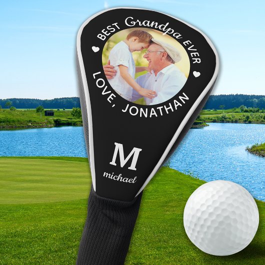 Beste Opa je Personalisiertes Monogramm Name Foto Golf Headcover