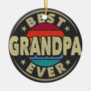 Beste Opa je Retro Vintag Großvater Geschenk Keramik Ornament