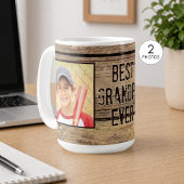 Beste Opa je Rustikales Holz 2 Fotos Kaffeetasse