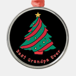 Beste Opa je | Schwarzer Weihnachtsbaum Ornament Aus Metall