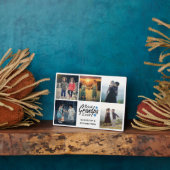 Beste Opa je Script Blue Herz Foto Collage Fotoplatte (Seite)