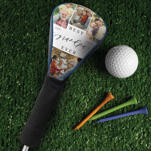 Beste Opa je Script Vathers Day Foto Collage Golf Headcover