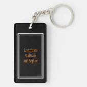 Beste Opa je Typografie Schwarz Schlüsselanhänger (Rückseite)