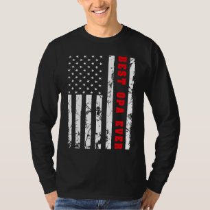 Beste Opa je US Vintage Flagge Patriotische Grandf T-Shirt