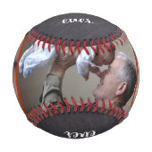 Beste Opa je Vatertag 3 Foto Chalkboard Baseball (Vorderseite)