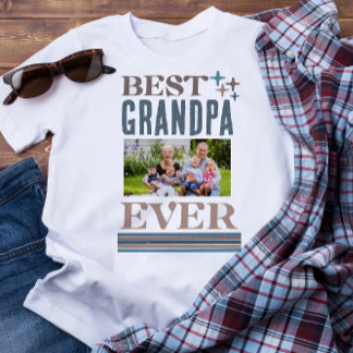 Beste Opa je Vatertag Foto Collage Geschenk T-Shirt