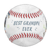 Beste Opa je Vatertag Kinder Fotos Baseball (Vorderseite)