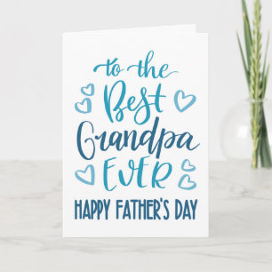 Beste Opa je Vatertag Typografie in Blau Karte