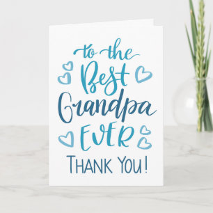Beste Opa je Vielen Dank Typografie in Blau Karte