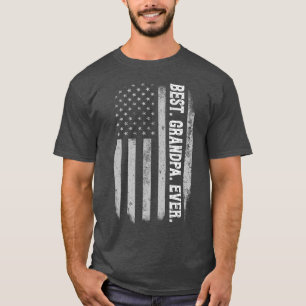 Beste Opa je Vintage amerikanische Flaggenflagge T-Shirt