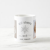 Beste Opa je | Zwei Fotos und Silberschneeflocke Kaffeetasse (Mittel)