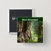 Beste Opa! Knöpfe Redwood Trees Button (Vorne & Hinten)