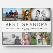 Beste Opa Moderne 6 Foto Collage Vatertag Fotoplatte (Vorderseite)