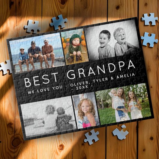 Beste Opa Moderne 6 Foto Collage Vatertag Puzzle