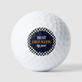 Beste Opa Modernes Schwarz-Weiß-Orange Golfball (Vorderseite)