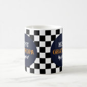 Beste Opa Modernes Schwarz-Weiß-Orange Kaffeetasse (Mittel)