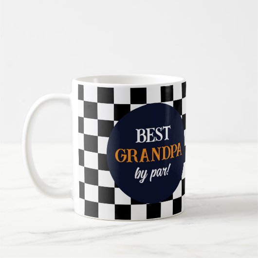 Beste Opa Modernes Schwarz-Weiß-Orange Kaffeetasse (Links)