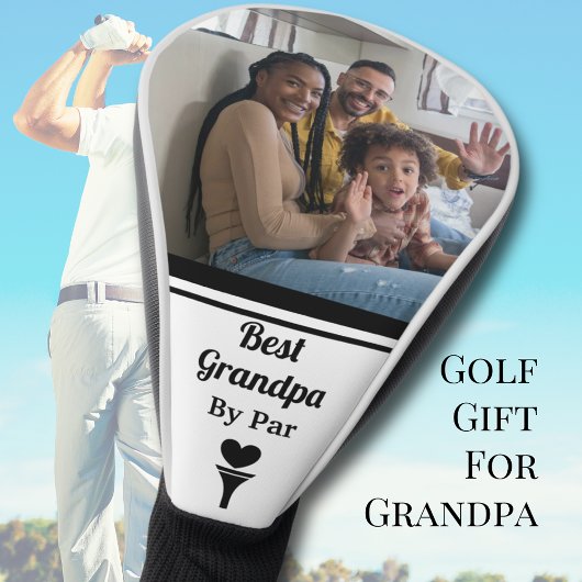 Beste Opa nach Par Black und Weiß Foto Golf Headcover