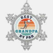 Beste Opa nach Par Custom Retro Golfer Schneeflocken Zinn-Ornament (Vorderseite)