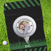 Beste Opa nach Par Foto Personalisiert Golfhandtuch