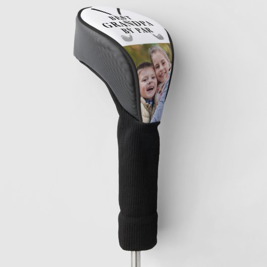 Beste Opa nach Par Foto Schwarz-weiß Golf Headcover (angewinkelt)