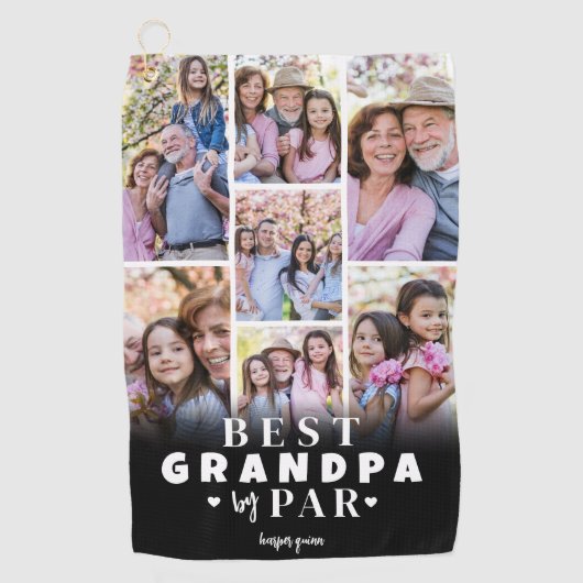 Beste Opa nach Par FotoCollage Golfhandtuch (Vorderseite)