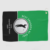 Beste Opa nach Par Golfer Männlich Schwarz Green C Golfhandtuch (Horizontal)