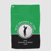 Beste Opa nach Par Golfer Männlich Schwarz Green C Golfhandtuch (Vorderseite)
