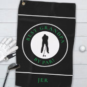 Beste Opa nach Par Golfer Monogram Sport Black Golfhandtuch