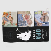 Beste Opa nach Par | Monogramm-FotoCollage Golfhandtuch (Horizontal)