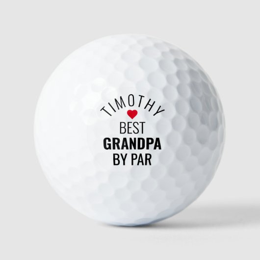 Beste Opa nach Par Name Herz Golfball (Vorderseite)