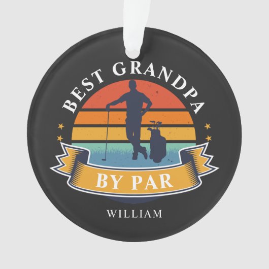 Beste Opa nach Par Personalisiert Retro Golfer Ornament (Vorderseite)