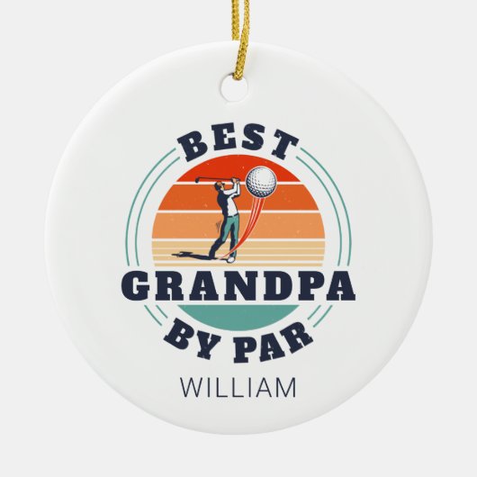 Beste Opa nach Par Personalisiert Retro Weihnachte Keramik Ornament (Vorne)