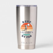 Beste Opa nach Par Retro Gedeckter Garten Thermobecher (Rückseite)