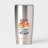 Beste Opa nach Par Retro Gedeckter Garten Thermobecher (Vorderseite)