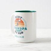 Beste Opa nach Par Retro Golfgeschenke Urlaub Zweifarbige Tasse (Vorderseite Links)
