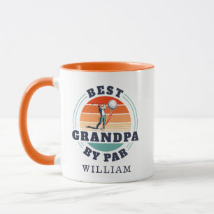 Beste Opa nach Par Retro Golfing Vatertag Name Tasse