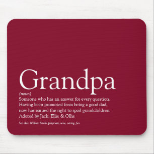 Beste Opa Opa Papa Ever Definition Burgund Mousepad